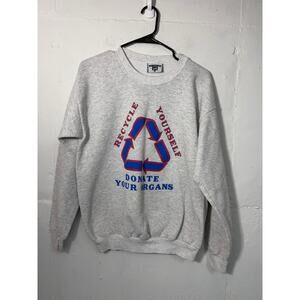 Vintage LEE Organ Donor Recycle Yourself Sweatshirt Gray Size Large Cotton Blend